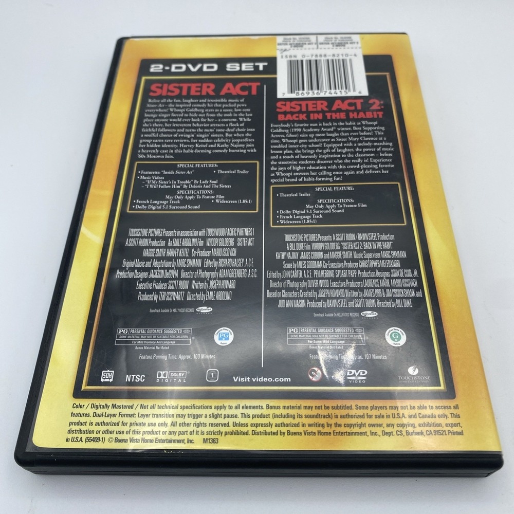 Sister Act / Sister Act 2: Back in the Habit DVD Double Feature Whoopi Goldberg - Picture 2 of 7